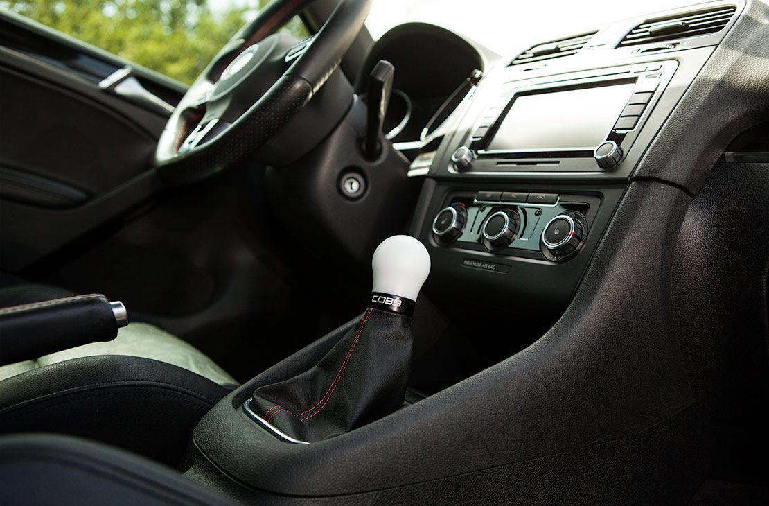 Cobb Volkswagen Black Base White Shift Knob - 2V1350-W-BK