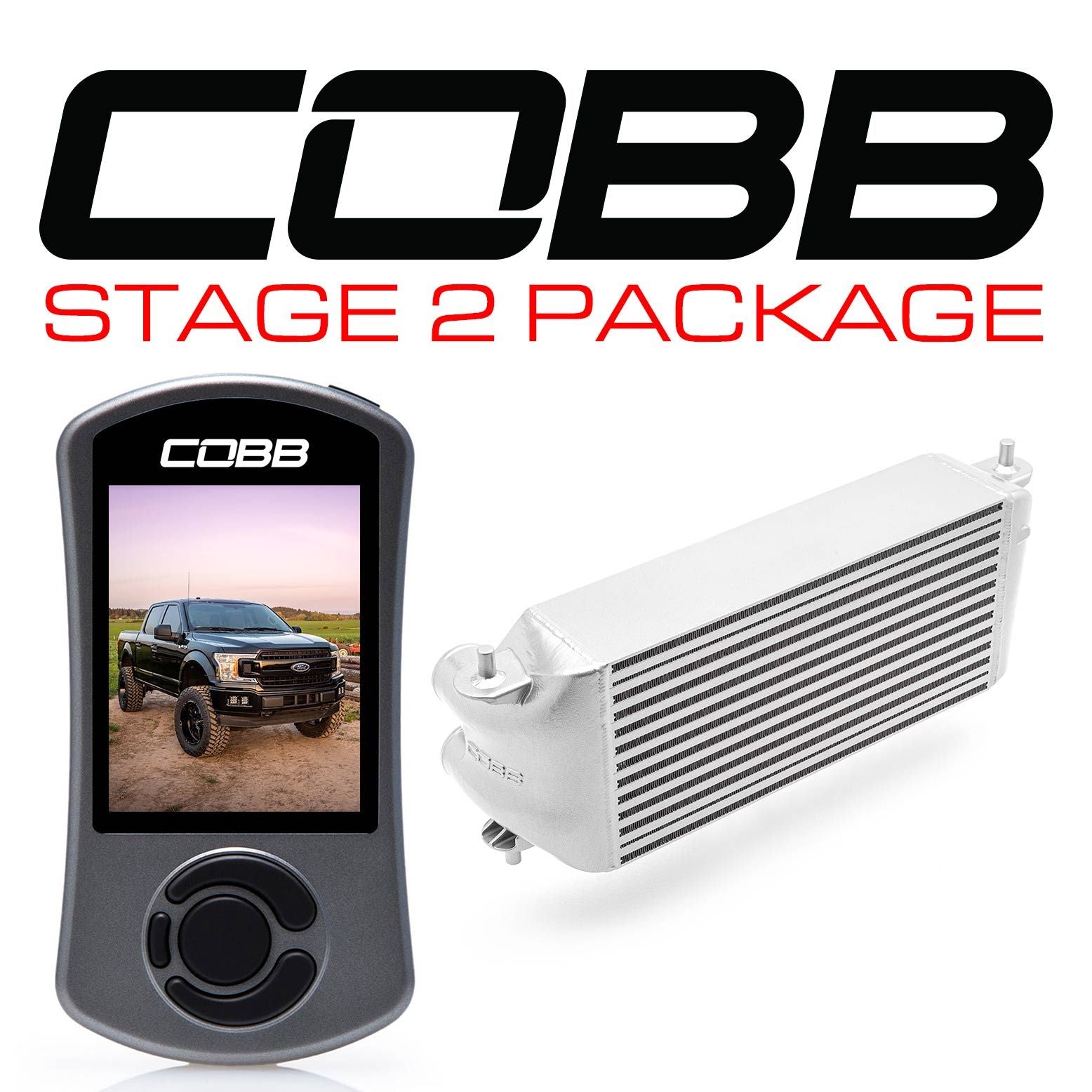 Cobb 2020 Ford F-150 Ecoboost 3.5L Stage 2 Power Package - Silver (Factory Loc. I/C + NO INTAKE) - FOR0070S20SL-NI