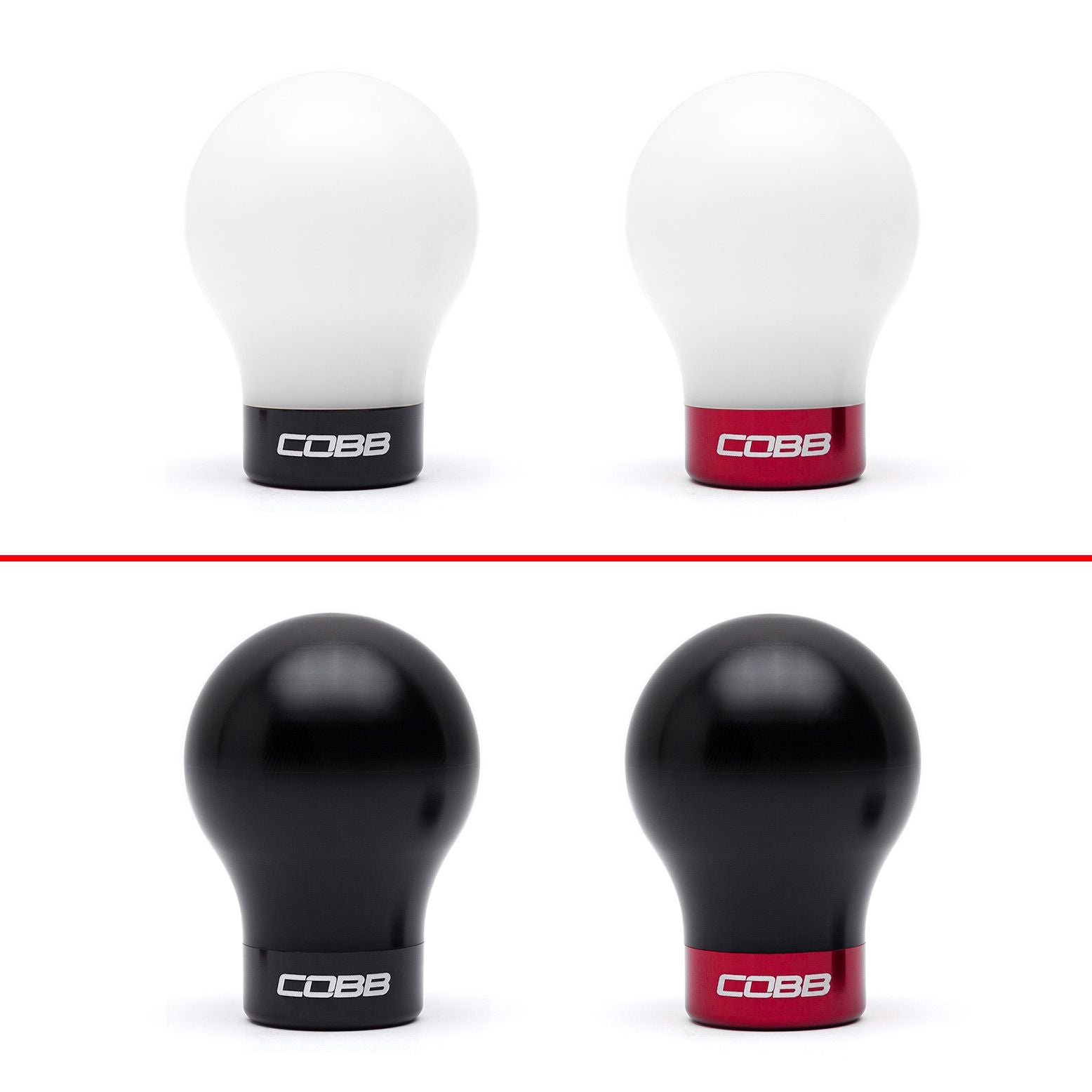 Cobb Subaru 6-Speed Weighted COBB Shift Knob - White (Incl. Both Red + Blk Collars) - 213360-W