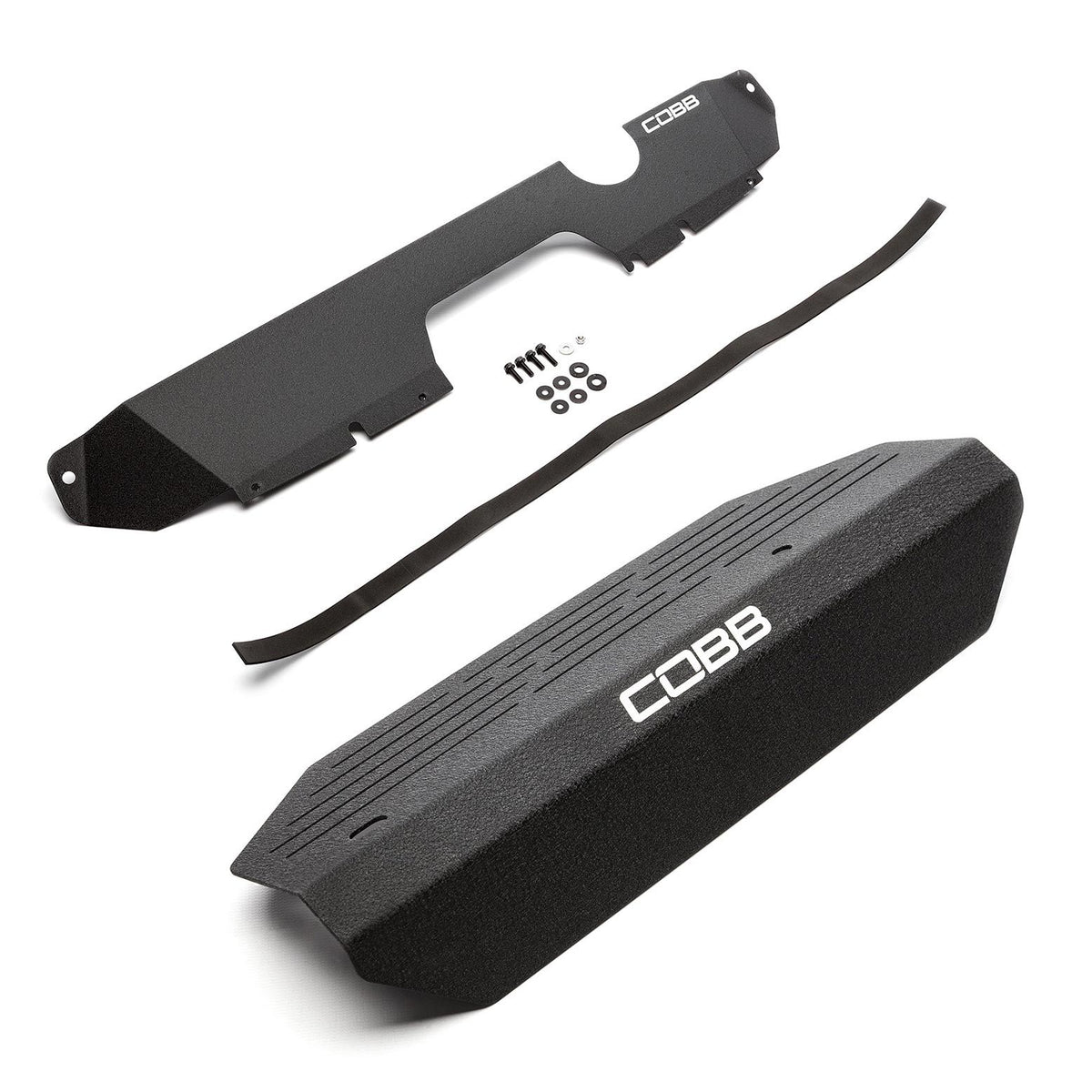 Cobb 15-20 Subaru STI Radiator Shroud + Alternator Cover Package - Wrinkle Black - SUB00008