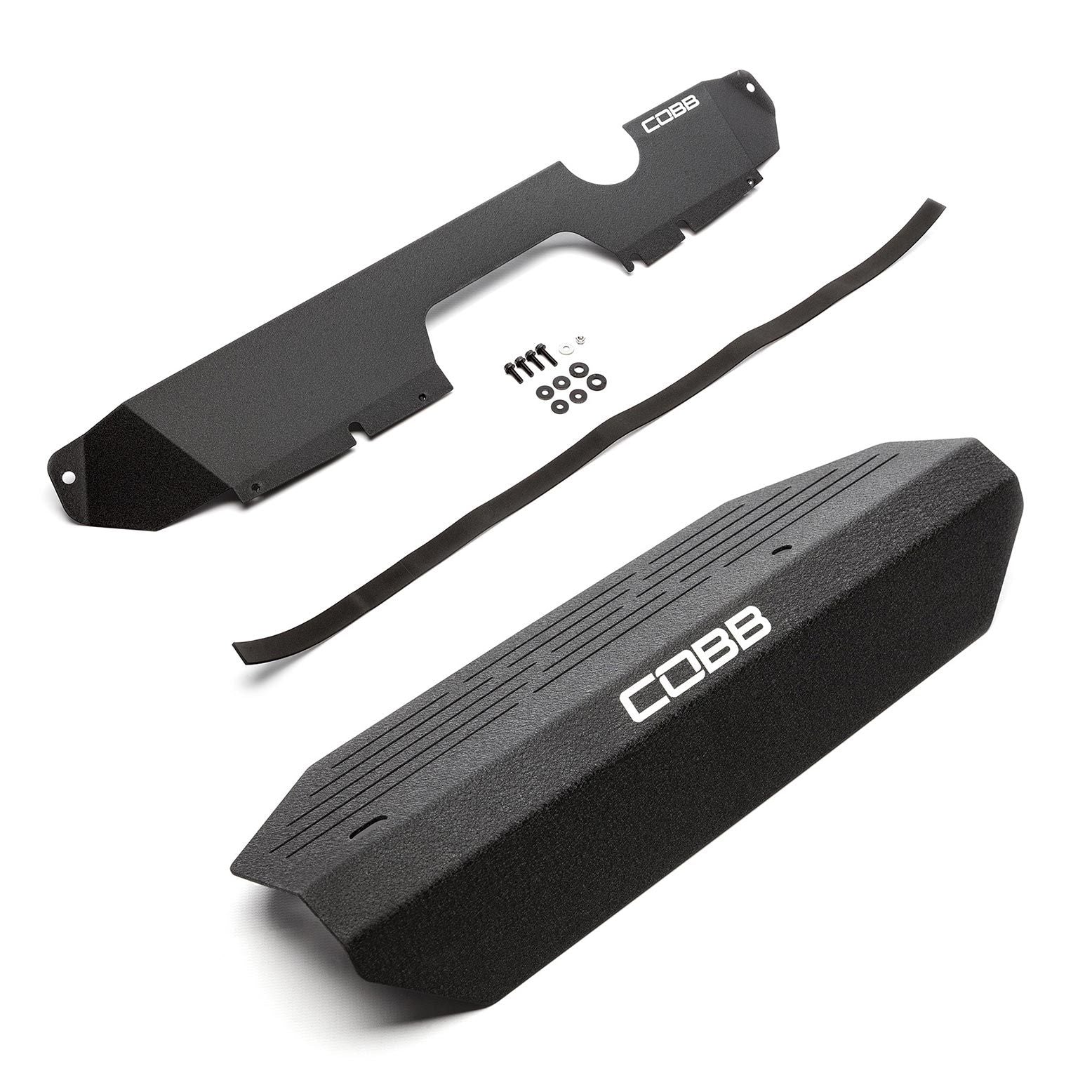Cobb 15-20 Subaru STI Radiator Shroud + Alternator Cover Package - Wrinkle Black - SUB00008