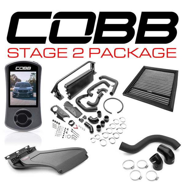 Cobb 22-25 Subaru WRX Stage 2 Power Package w/Black FMIC & Matte Carbon Fiber Scoop - SUB0060020-BK-FMIC-RMC