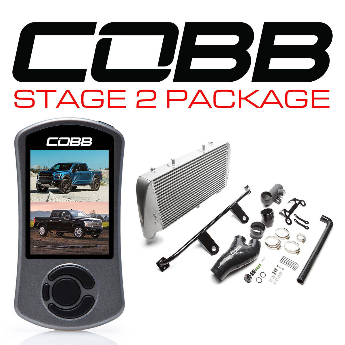 Cobb Ford F-150 Ecoboost Raptor/Ltd. Stage 2 Power Package - Silver (NO INTAKE) - FOR0050020SL-NI