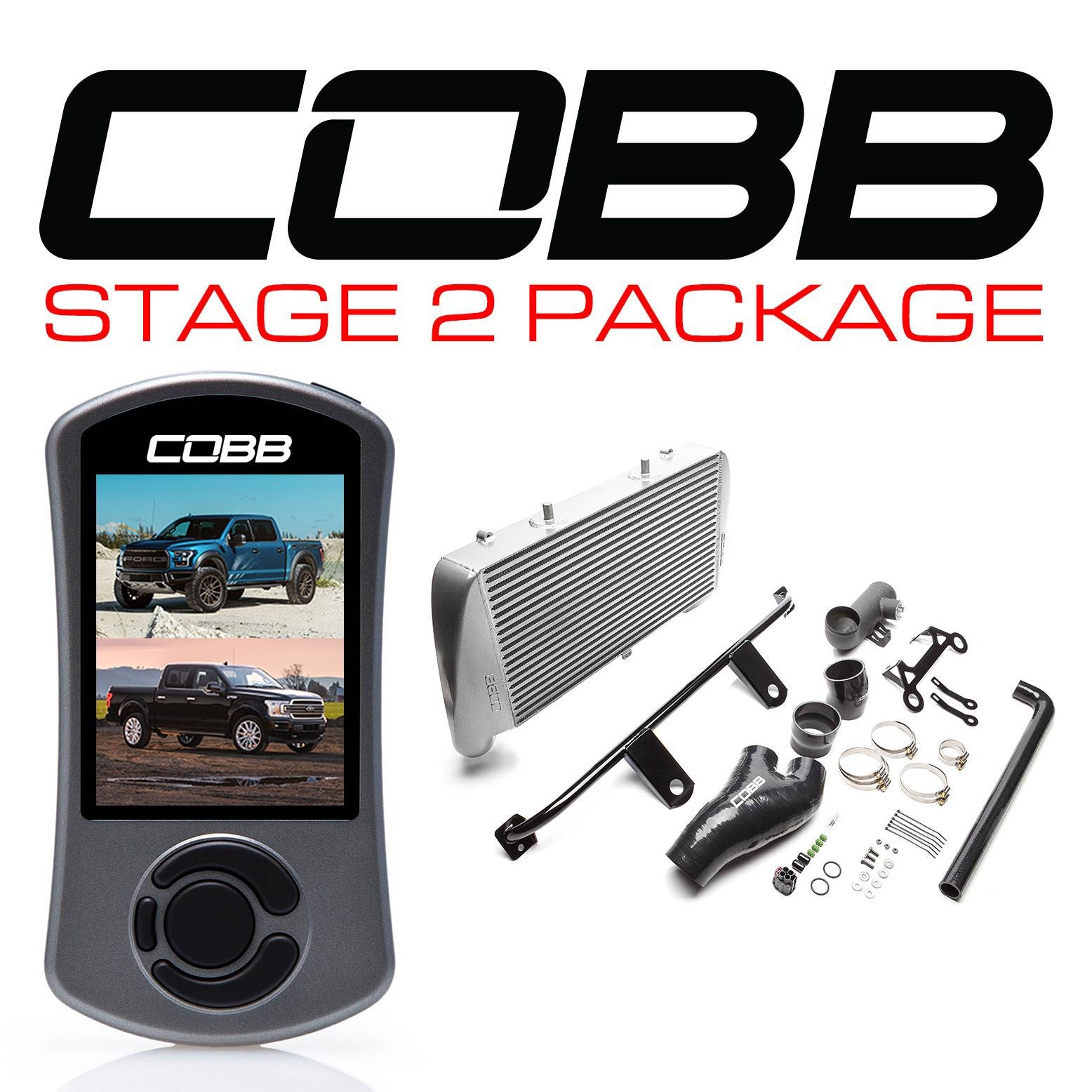 Cobb Ford F-150 Ecoboost Raptor/Ltd. Stage 2 Power Package - Silver (NO INTAKE) - FOR0050020SL-NI