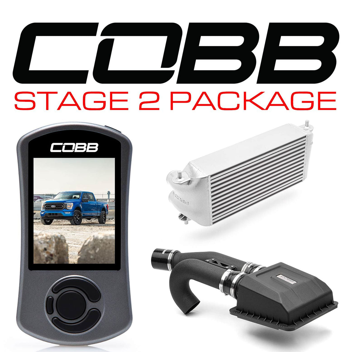 COBB - Stage 2 Power Package Silver (Factory Location Intercooler) Ford F-150 3.5L / Tremor 2021-2022 - FOR0110S20SL