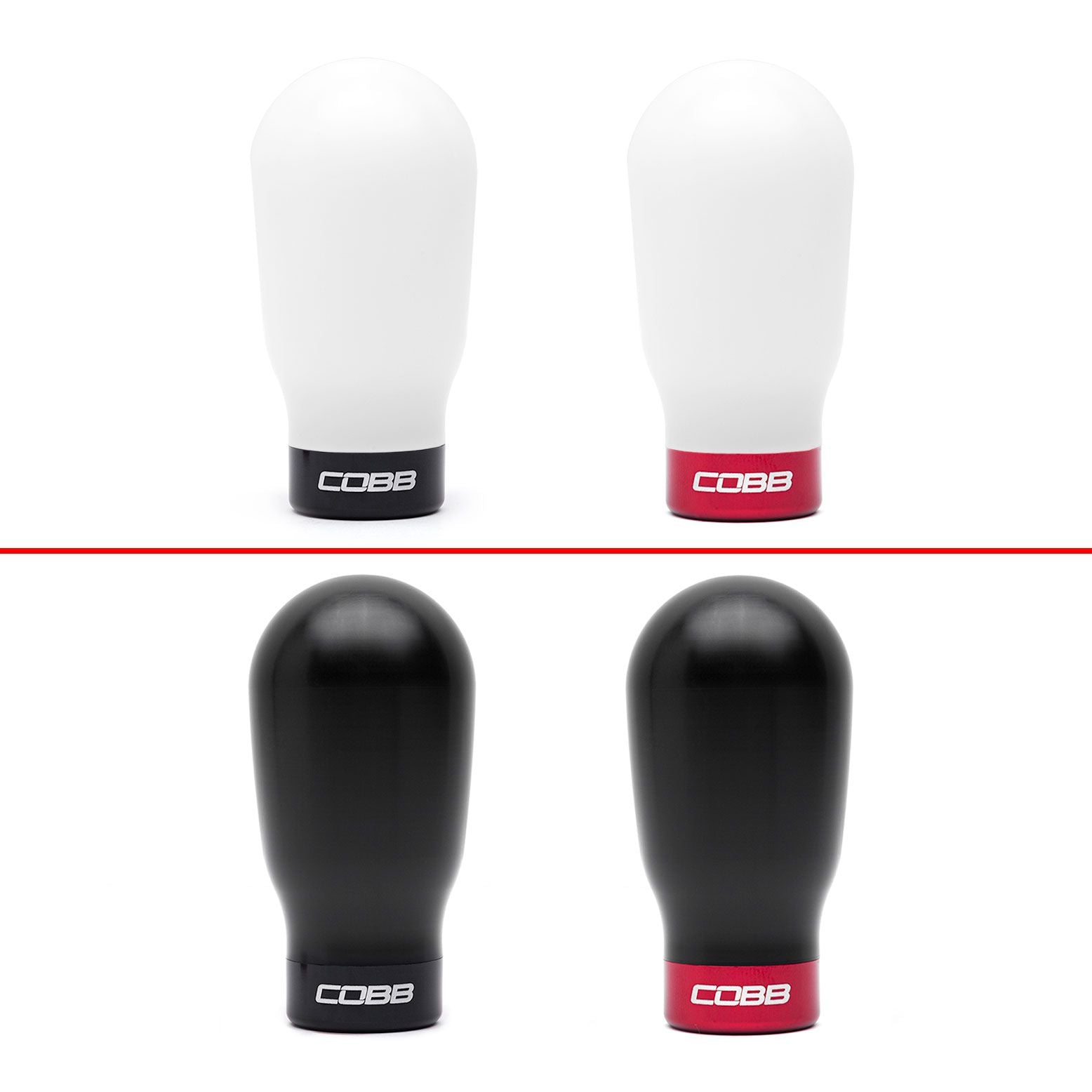 Cobb Subaru 6-Speed Tall Weighted COBB Shift Knob - White (Incl. Both Red + Blk Collars) - 213370-W