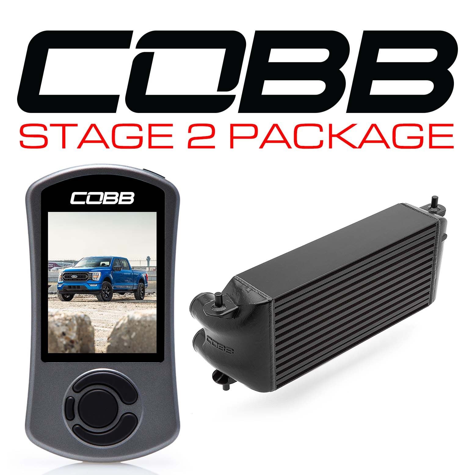 Cobb 21-22 Ford F-150 3.5L/Tremor (Factory Location Intercooler) Stage 2 Power Package - Black - FOR0110S20BK-NI