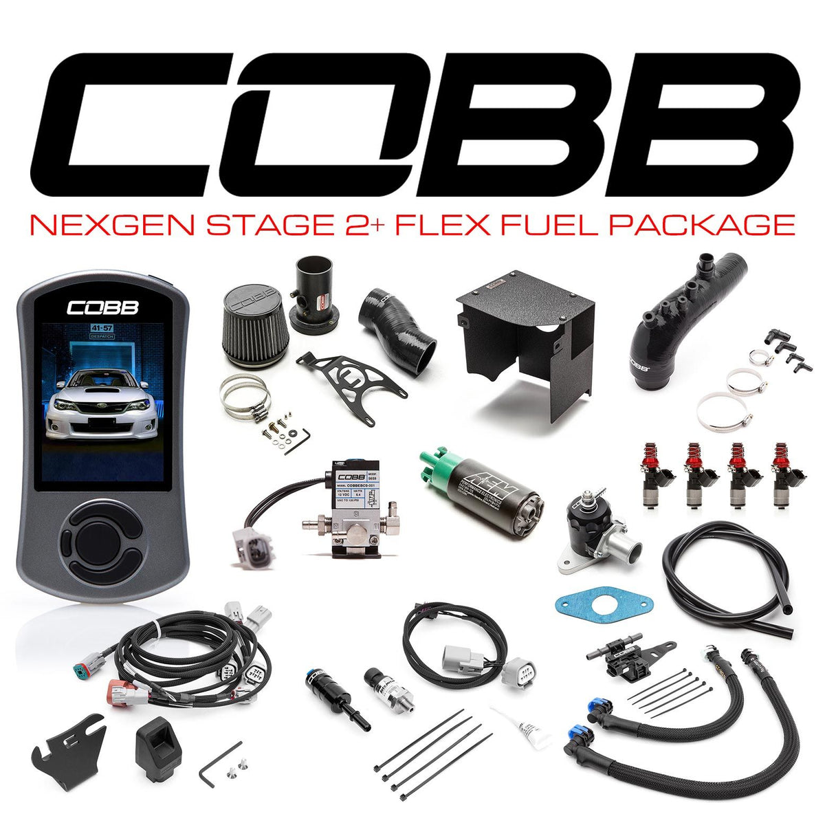 Cobb 11-14 Subaru WRX Stage 2+ NexGen Flex Fuel Power Package - Blue - SUB003NG2S2FF-BL