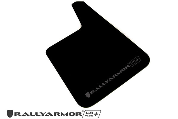 Rally Armor Universal Fit (No Hardware) UR Plus Black UR Mud Flap w/ Grey Logo - MF20-URP-BLK/GY by Rally Armor - front view