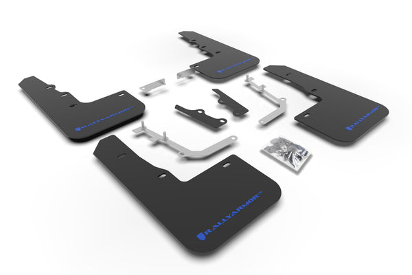 Rally Armor 20-24 Hyundai Venue Black Mud Flap Blue Logo - MF65-UR-BLK/BL for 2020-2026 Hyundai Venue - front view
