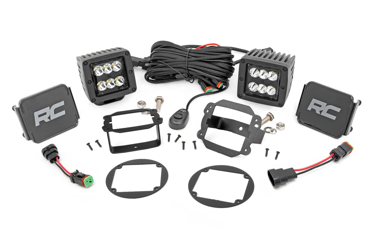 LED Light Kit | Fog Mount | 2&quot; Black Pair | Jeep Wrangler JK/Wrangler Unlimited (07-09)
