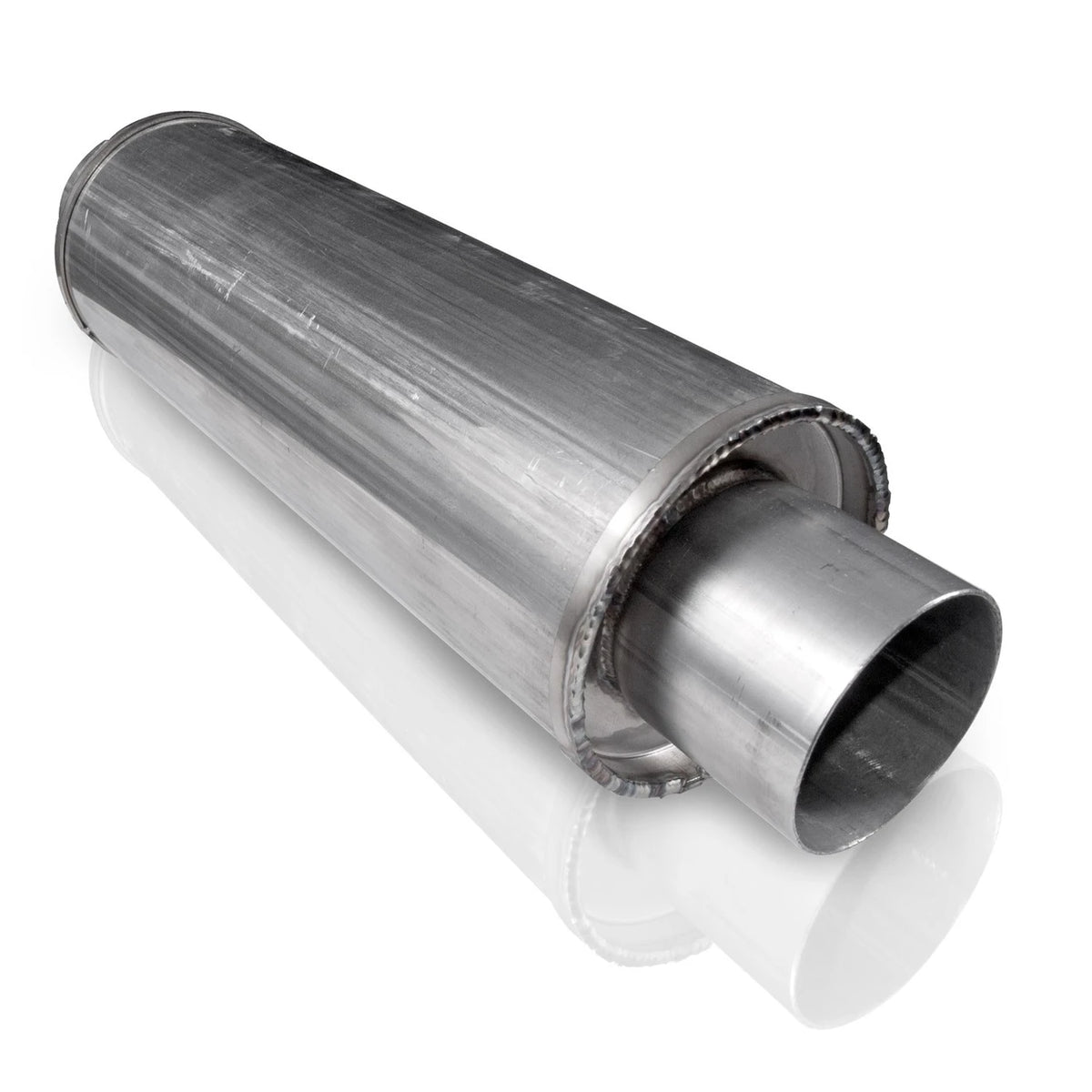 Stainless Works - Vintage Round Style Muffler Stainless Steel - VR2525