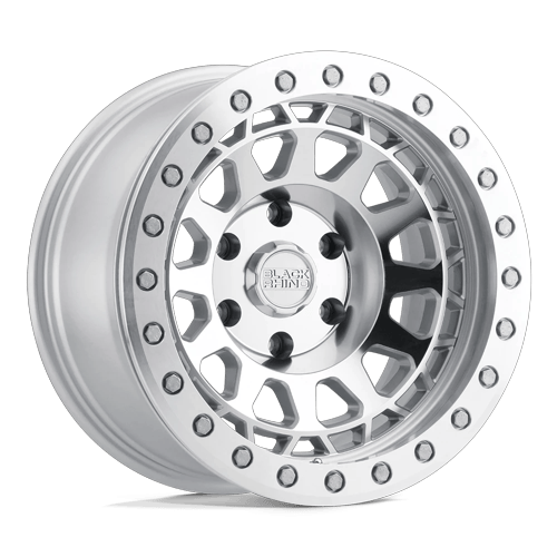 Black Rhino Hard Alloys Primm 17X9 5X127 -18MM Silver W/ Mirror Face Mach Rg