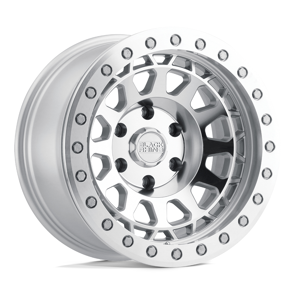 Black Rhino Hard Alloys Primm 18X9.5 8X170 +0MM Silver W/ Mirror Face Mach Rg