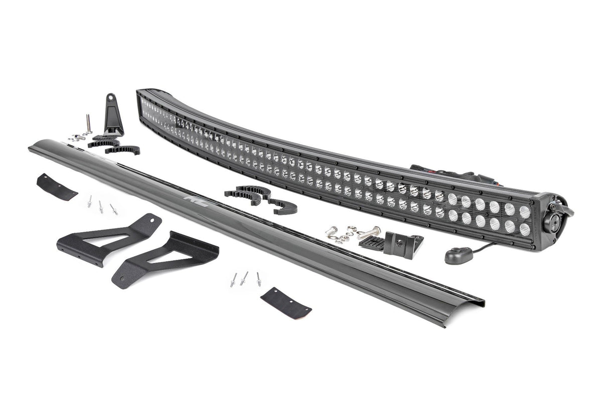 LED Light Kit | Windshield Mount | 50&quot; BLK Dual Row | Jeep Cherokee XJ (84-01)