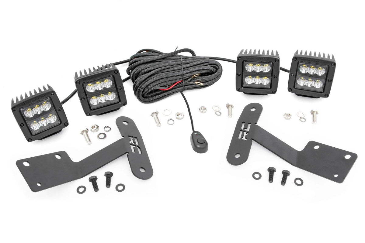 LED Light Kit | Ditch Mount | Dual 2&quot; Black Pairs | Spot | Toyota Tundra (14-21)