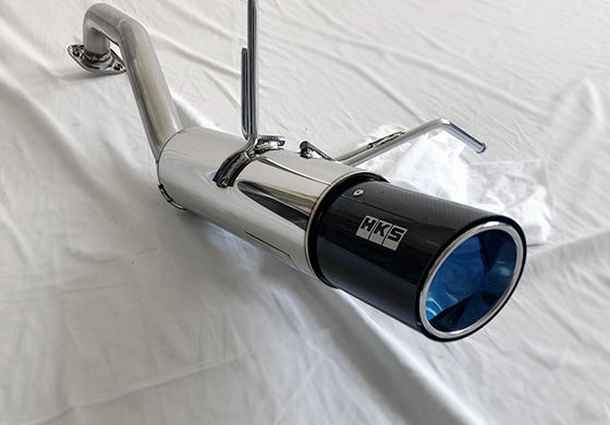 HKS Hi-Power Muffler 2014+ Honda Fit Sport GK5 w/ Carbon Tips - 32016-KH001