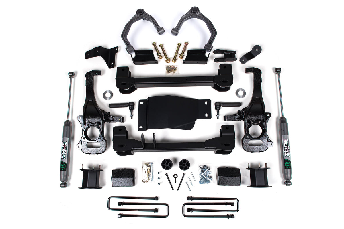Zone Offroad 19-24 GM 1500 4in Suspension System w/ Fox 2.0 ADV Series Rear Shocks - ZONC67F