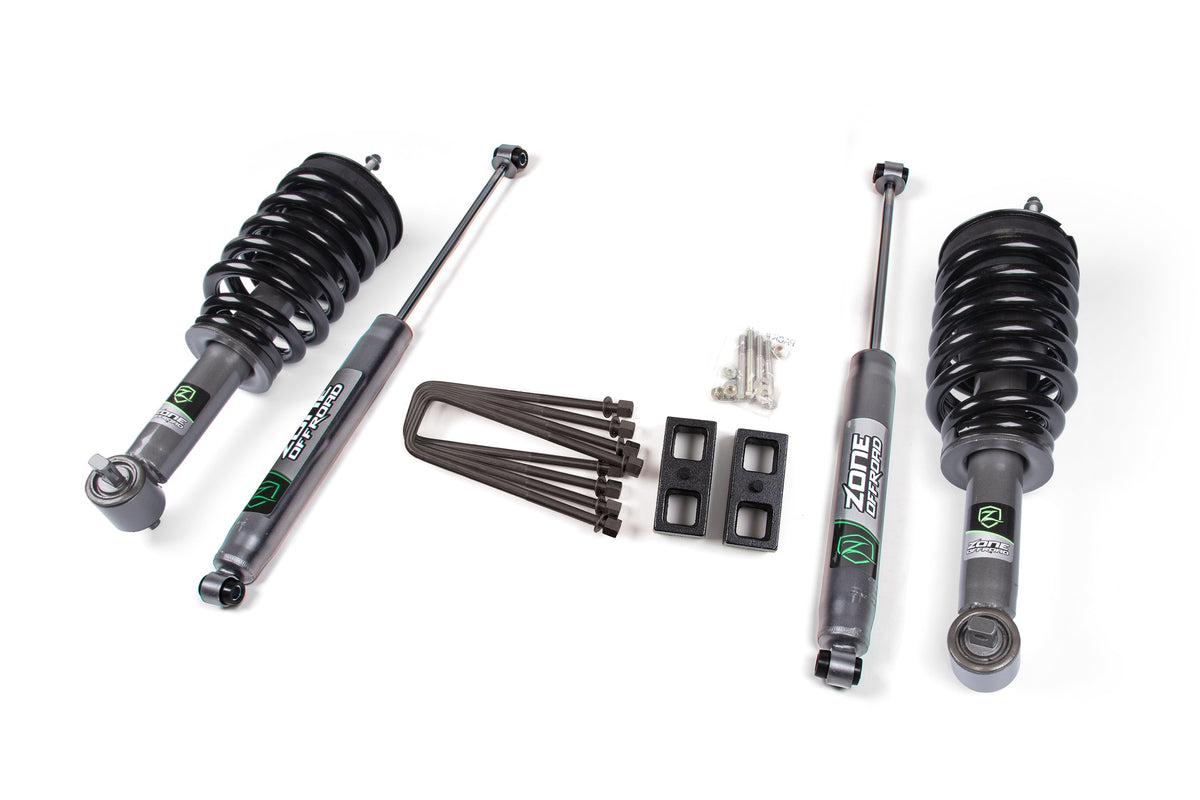 Zone Offroad 07-18 Chevy Silverado 1500/GMC Sierra 1500 4WD 3in Lift Kit w/ Nitro Shocks & Struts - ZONC87LN