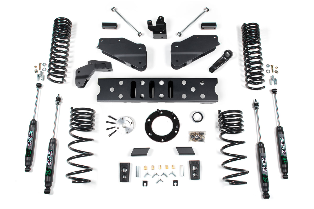 Zone Offroad 19-24 Ram 2500 6.5in Radius Arm Bracket - Rear Coils - 6-Bolt T-Case - Nitro Shocks - ZOND117N