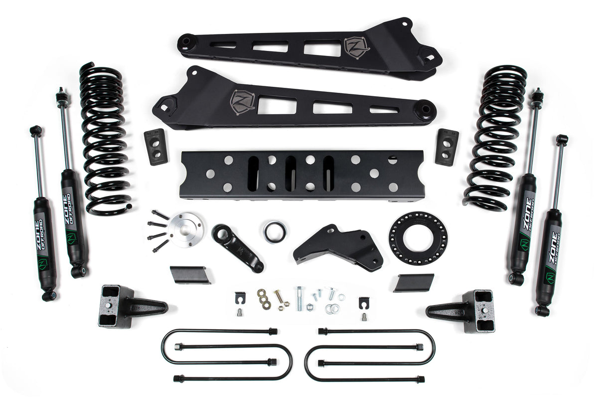 Zone Offroad 19-24 Ram 3500 5.5in Radius Arm - w/ Overload - 6-Bolt T-Case - Nitro Shocks - ZOND122N