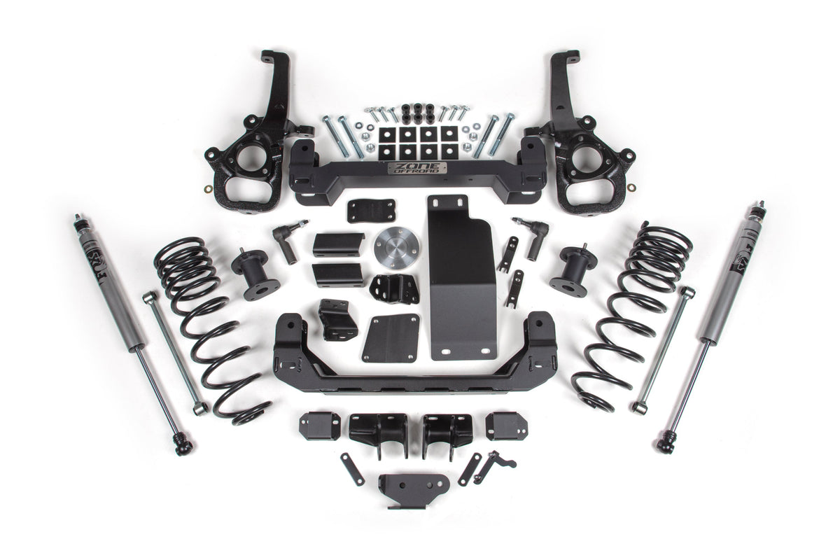 Zone Offroad 2025 Ram 1500 4WD 4in Front 3in Rear Susp. Lift System - Std Bore - Fox Adv Rear Shocks - ZOND151F