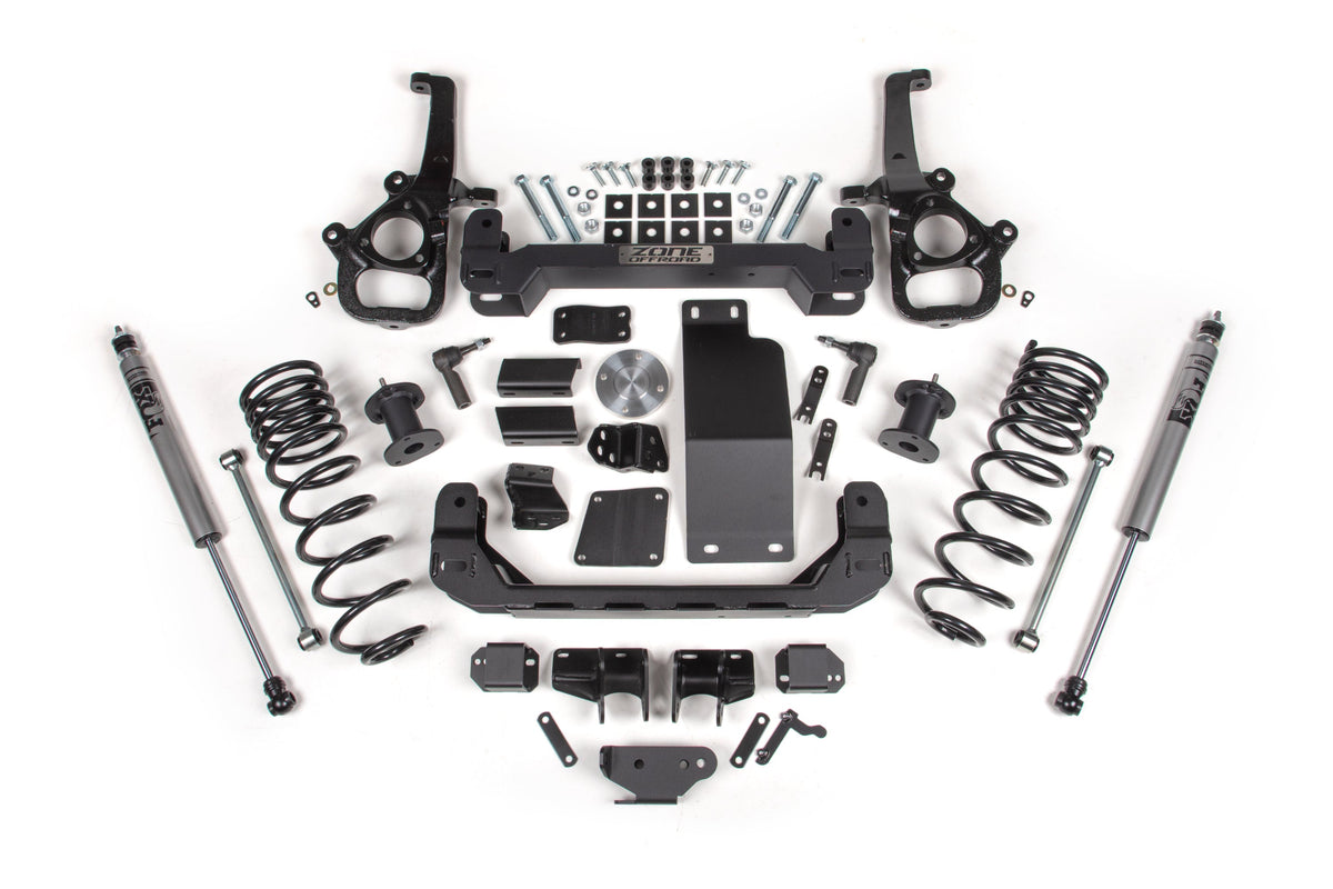 Zone Offroad 2025 Ram 1500 4WD 4in Front 3in Rear Susp. Lift System - Std Bore - Fox Adv Rear Shocks - ZOND151F