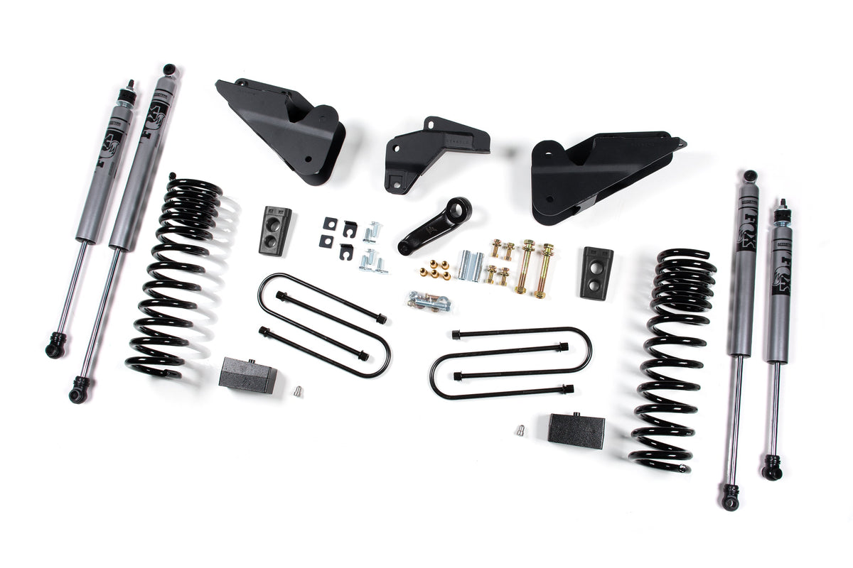 Zone Offroad 13-18 Ram 3500 4.5in Lift System - Front Coils, 2in Rear Block - Fox 2.0 Shocks - ZOND135F