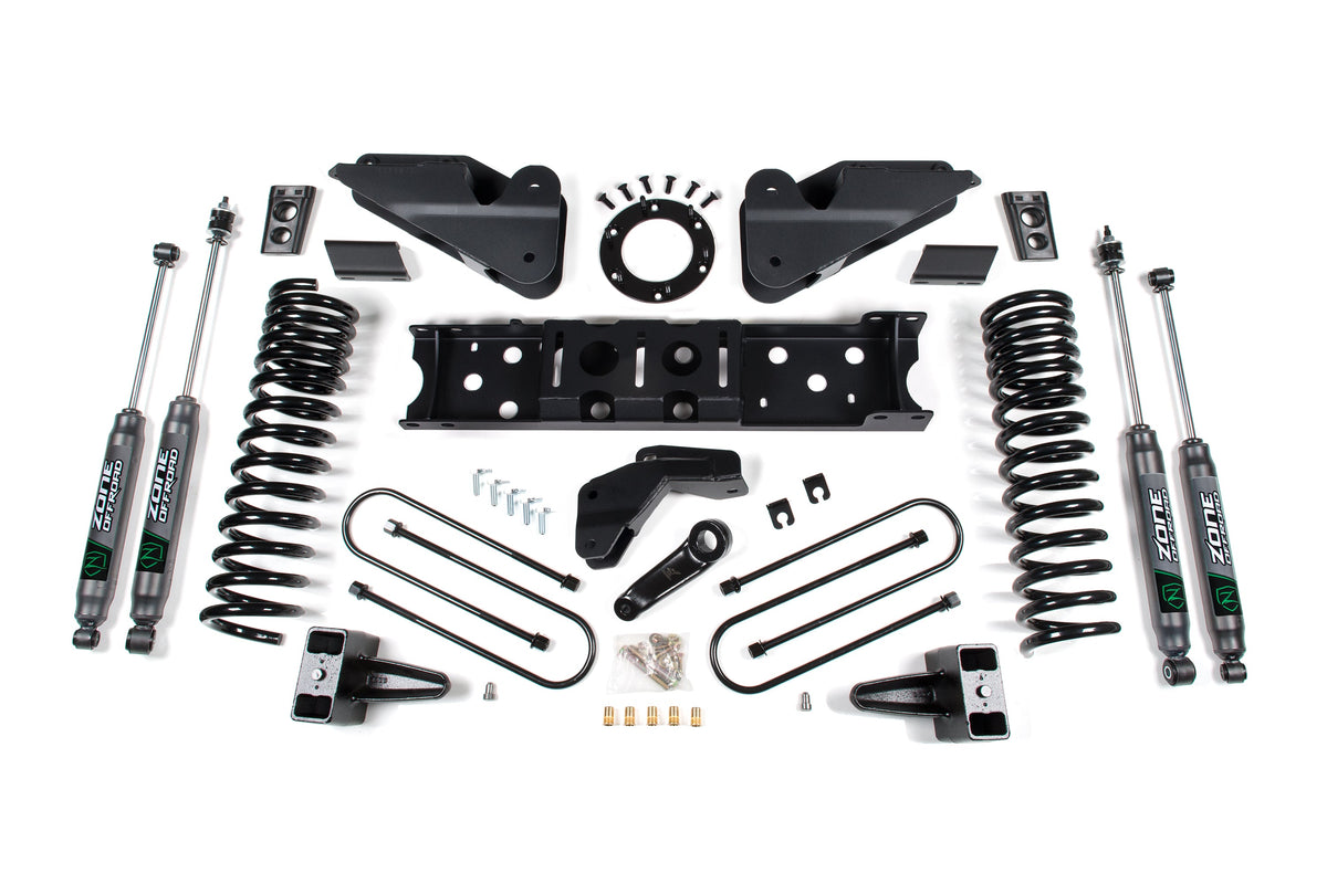 Zone Offroad 25-26 Ram 3500 (Gas) 4in Radius Arm Drop Lift Kit - w/o Overload - Nitro Shocks - ZOND183N