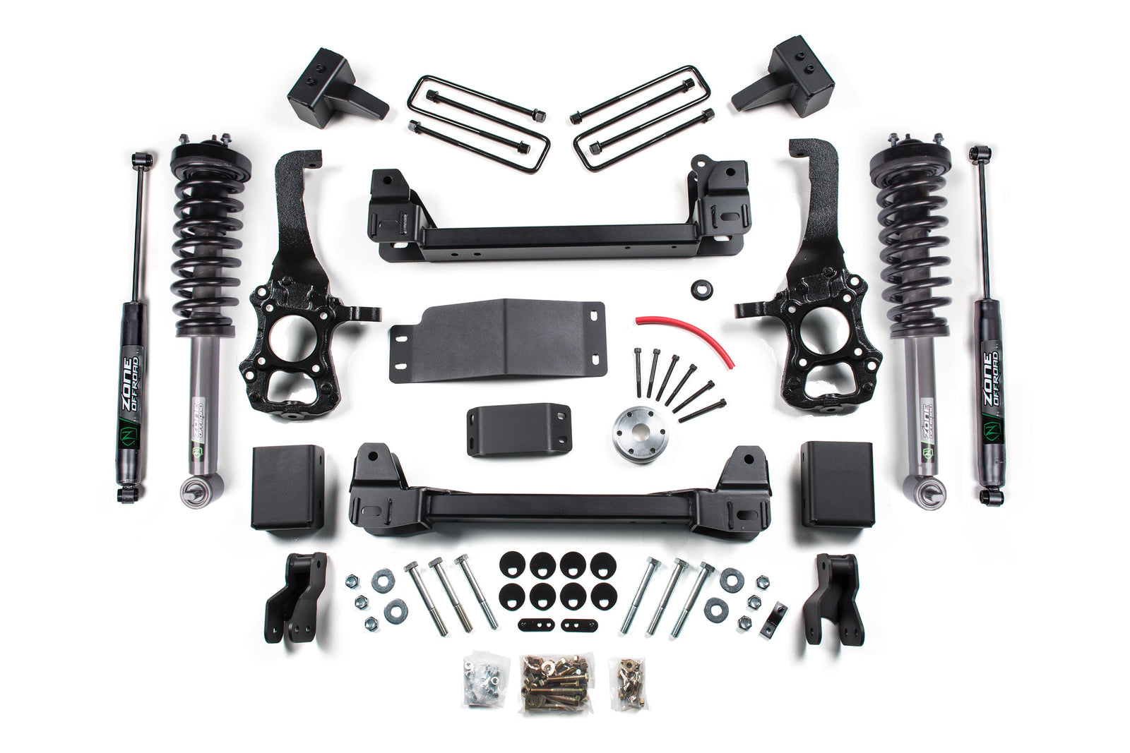 Zone Offroad 15-20 Ford F150 4wd 4in Suspension Lift Kit - 4in Rear Lift - Nitro Shock & Struts