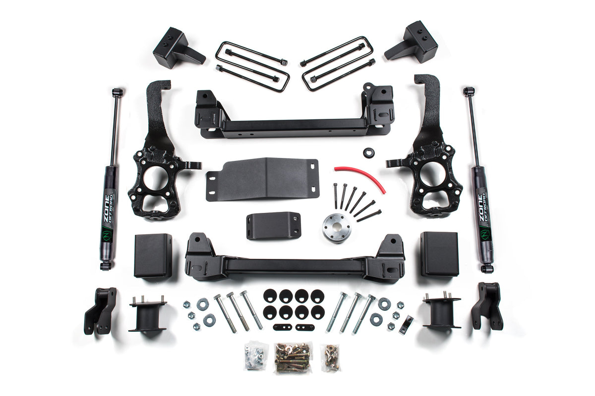 Zone Offroad 15-20 Ford F150 4wd 4in Suspension Lift Kit - 4in Rear Lift - Nitro Shock & Struts
