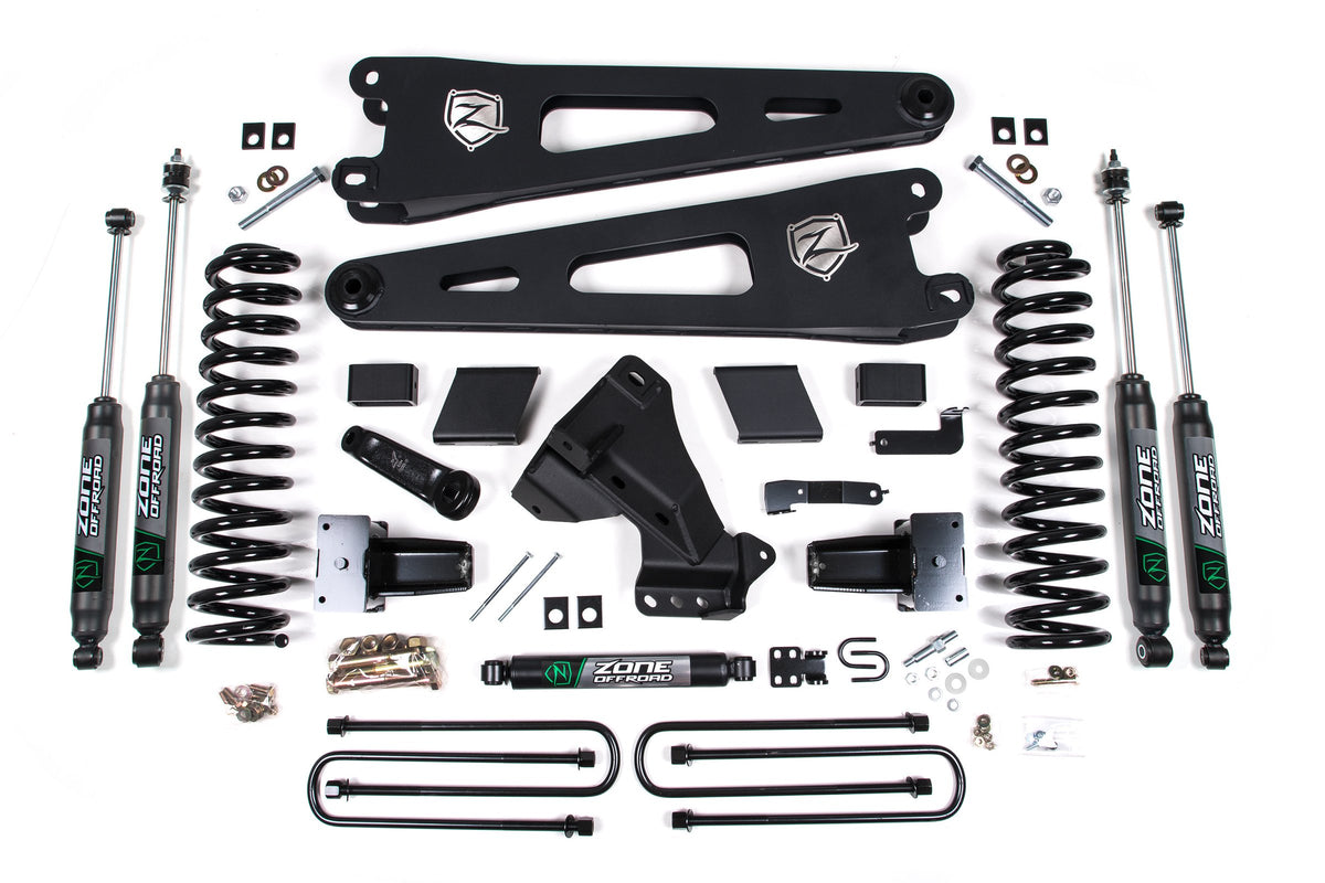 Zone Offroad 2020 F350 Dually 4in Radius Arm Lift Kit - Nitro Shocks - DSL - ZONF73N