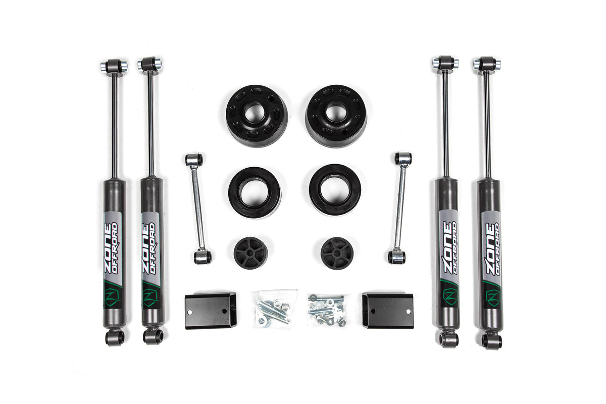 Zone Offroad 18-26 Jeep Wrangler JL 2in Suspension Lift Kit w/ Fox 2.0 Adventure Series Shocks - ZONJ30F