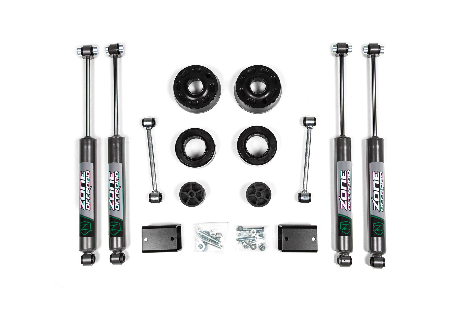 Zone Offroad 18-26 Jeep Wrangler JL 2in Suspension Lift Kit w/ Fox 2.0 Adventure Series Shocks - ZONJ30F