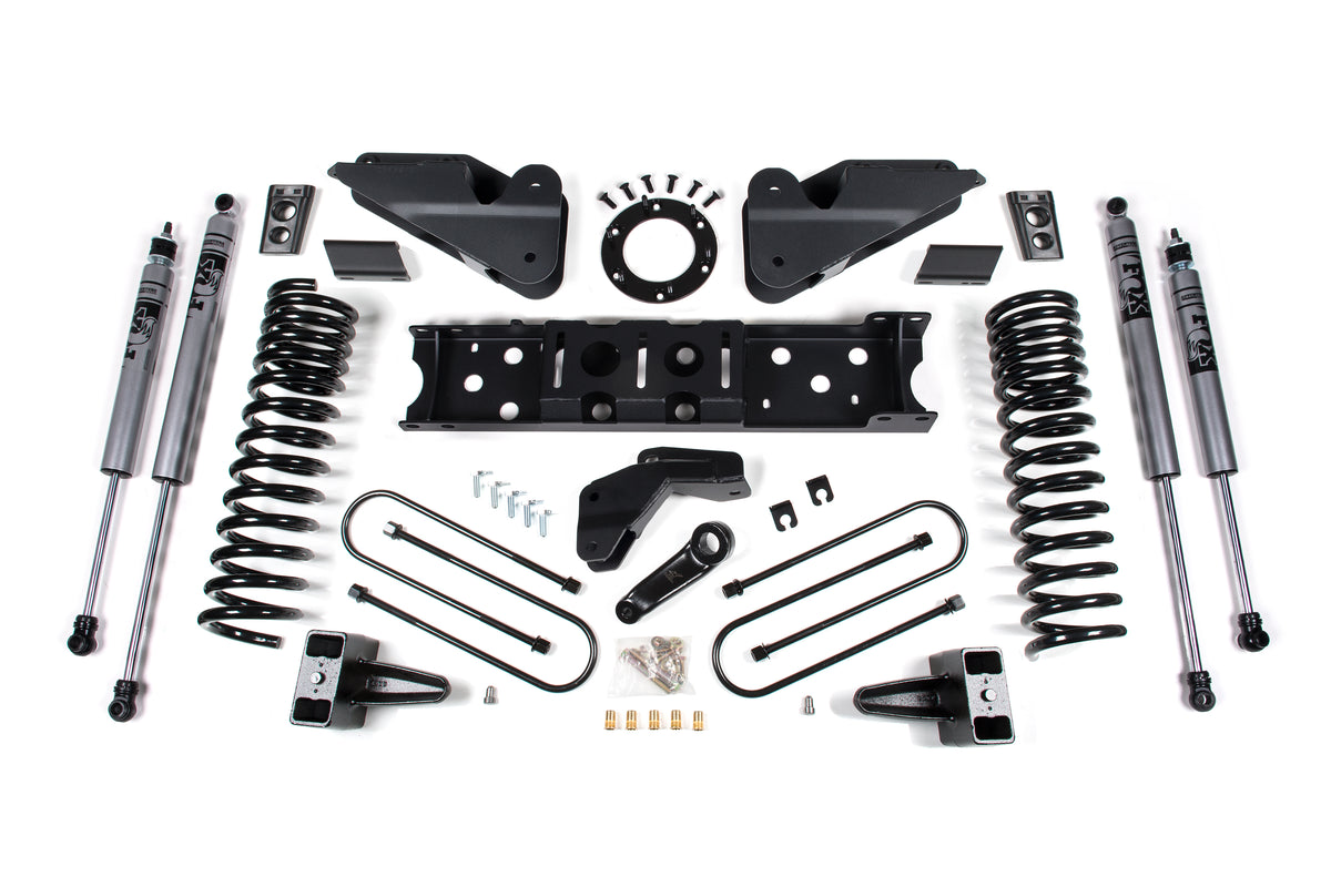 Zone Offroad 19-24 Ram 3500 6.5in Radius Arm Bracket - 5in Rear Block w/o Overload - Fox Shocks