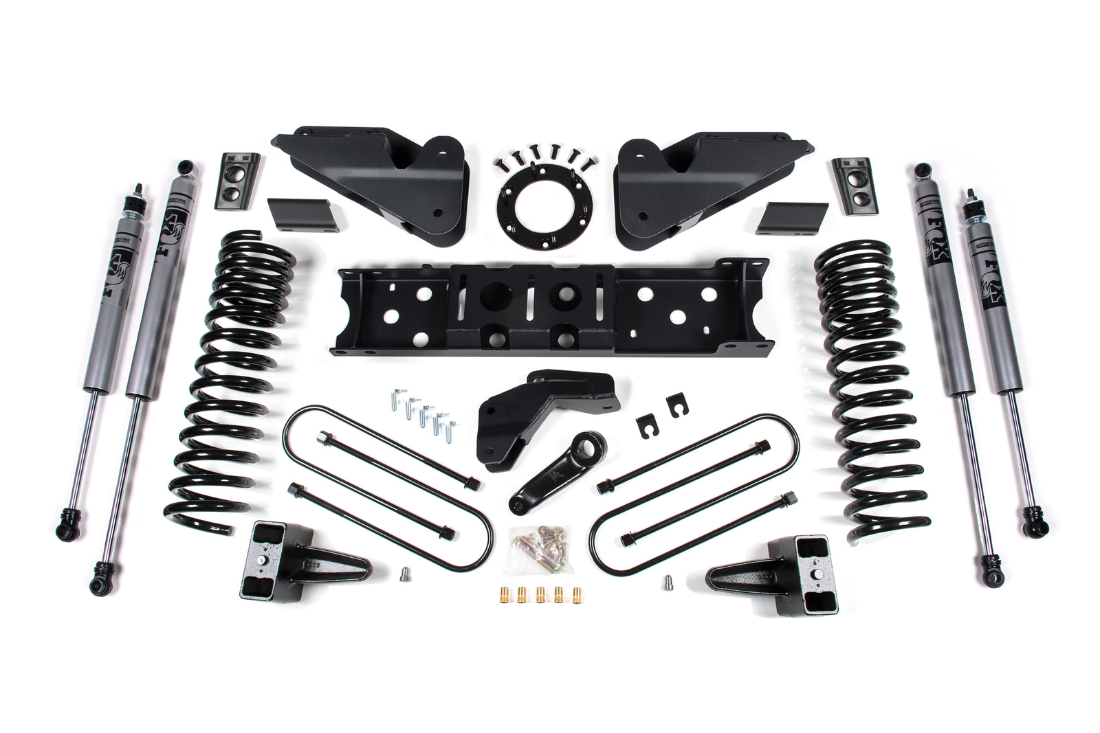 Zone Offroad 19-24 Ram 3500 6.5in Radius Arm Bracket - 5in Rear Block w/o Overload - Fox Shocks