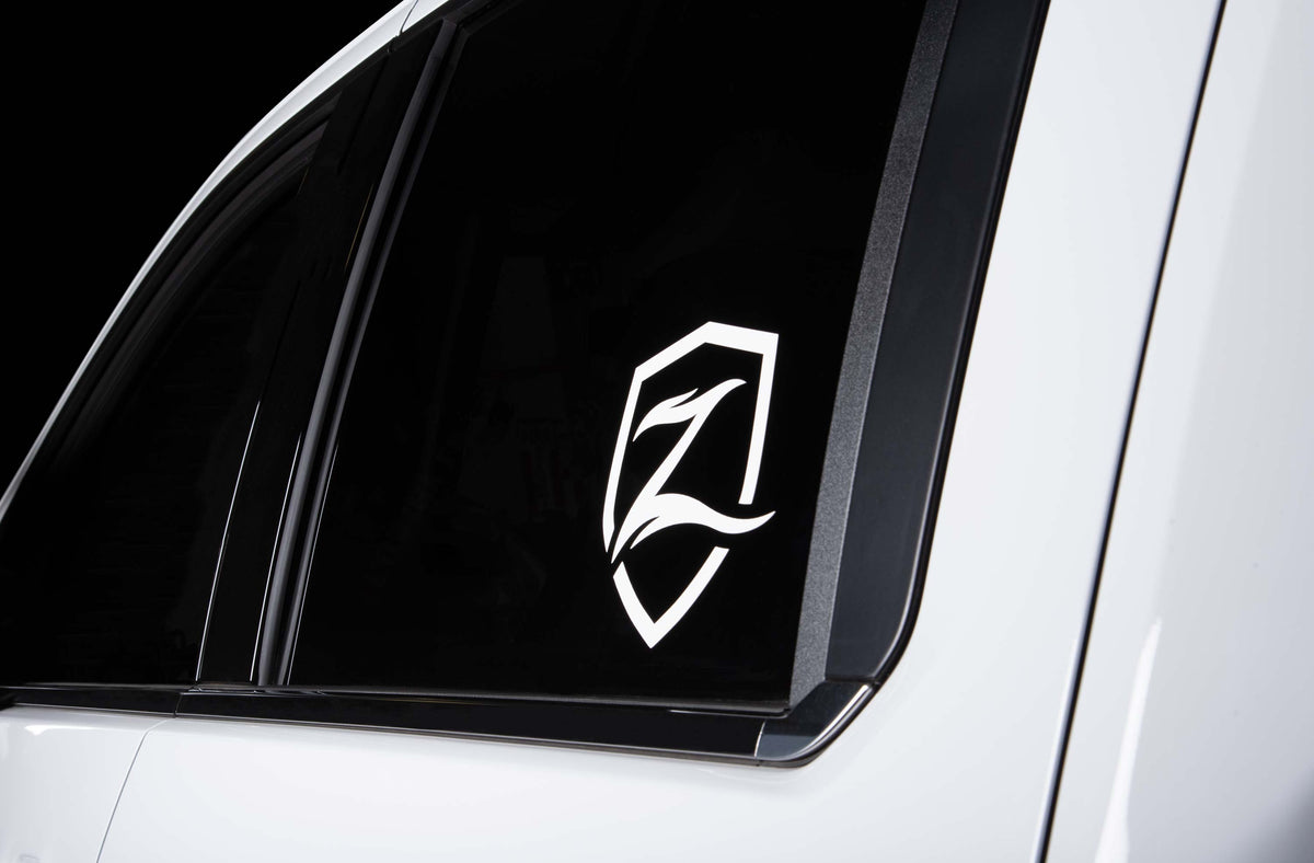 Zone Offroad Shield Decal - 7in White - ZONU9107
