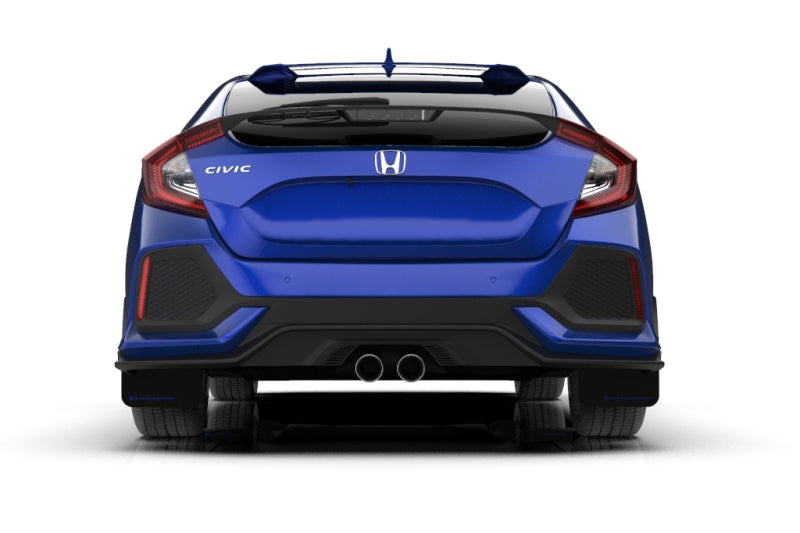 Rally Armor 17-21 Honda Civic EX / EX-L / LX (Hatchback) Black UR Mud Flap Blue Logo - MF71-UR-BLK/BL