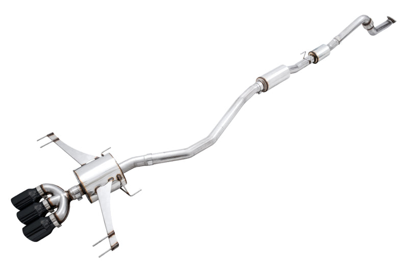 AWE Tuning 2017+ Honda Civic Type R Touring Edition Exhaust w/Front &amp; Mid Pipe - Diamond Blk Tips - 3015-43000