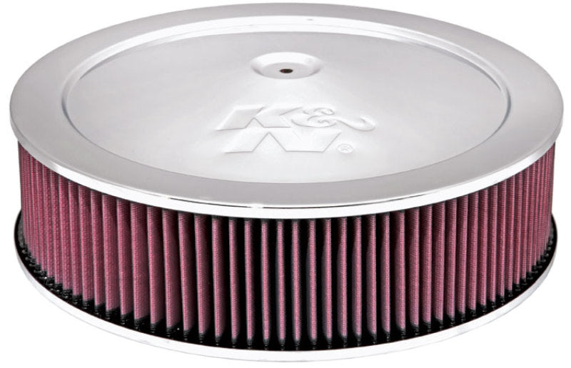 K&N 14in Red Custom Air Cleaner Assembly - 5.125in ID x 14in OD x 3.75in H x 1.25in Drop Base - 60-1290 by K&N Engineering - 