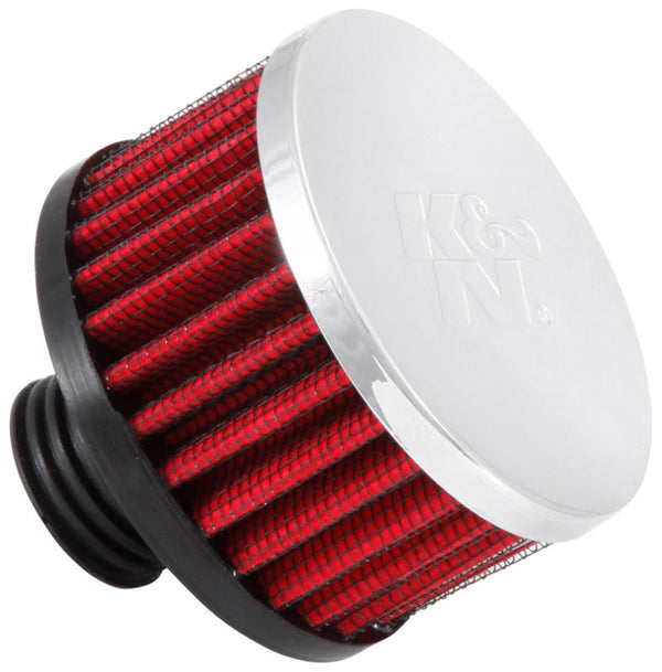 K&N .5in Flange ID x 3in OD x 3.25in H Rubber Base Crankcase Vent Filter - 62-1495 by K&N Engineering - front view
