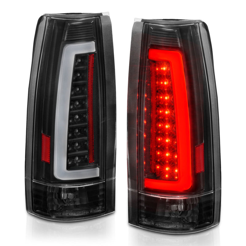 ANZO 1999-2000 Cadillac Escalade LED Taillights Black Housing Clear Lens Pair - 311344
