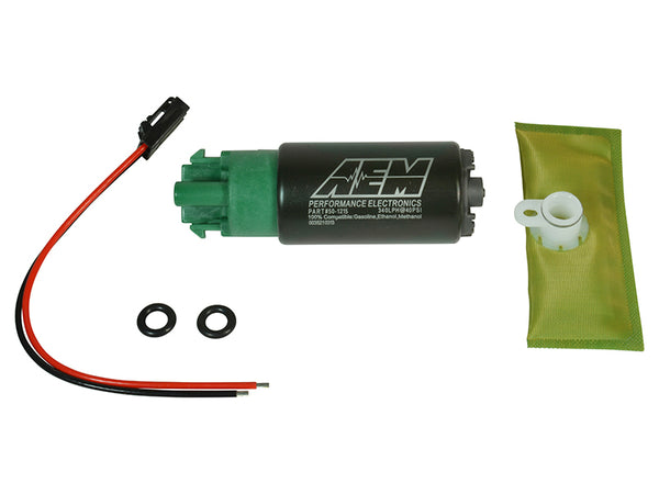 AEM 340LPH 65mm Fuel Pump Kit w/ Mounting Hooks - Ethanol Compatible - 50-1215 by AEM - front view