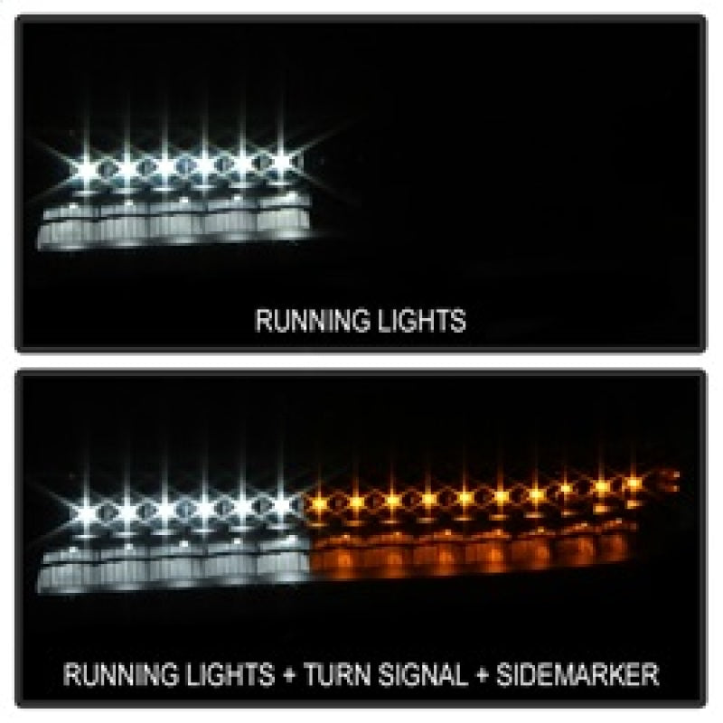 xTune GMC Sierra 99-06 /Yukon 00-06 Headlights &amp; LED Bumper Lights - Black HD-JH-GS99-LED-SET-BK - 9037399
