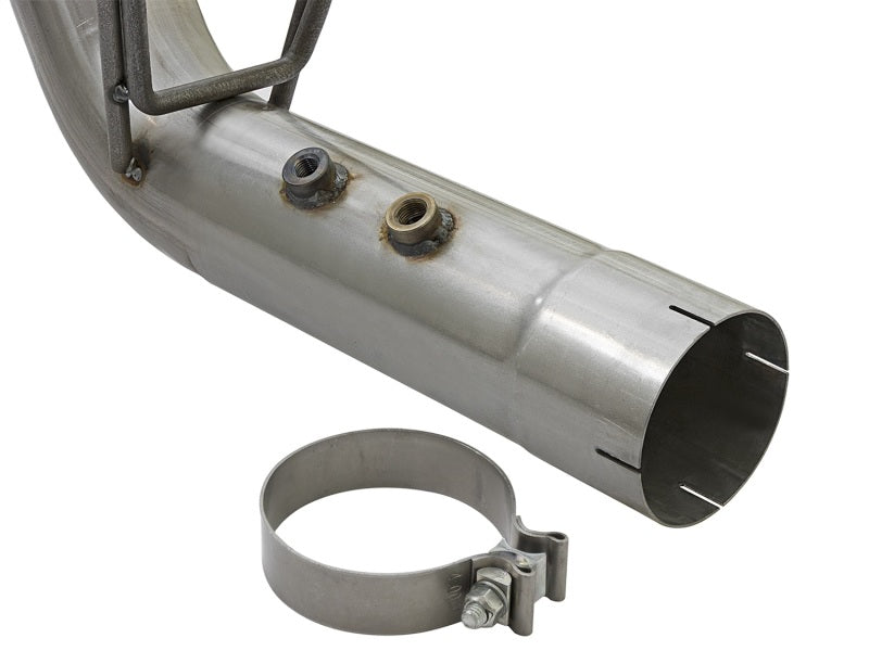 aFe Large Bore-HD 4in 409-SS DPF-Back Exhaust w/Dual Polished Tips 2017 GM Duramax V8-6.6L (td) L5P - 49-44086-P