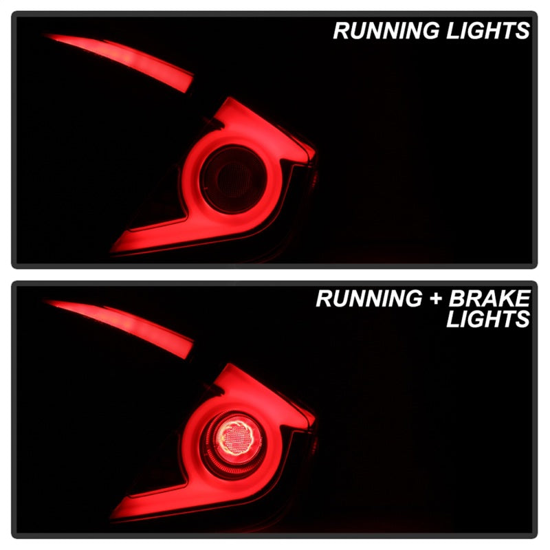 Spyder 16-19 Honda Civic 4 Door Light Bar LED Tail Lights - Black - ALT-YD-HC164D-LB-BK - 5086051