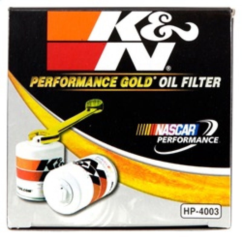 K&N Dodge Performance Gold Oil Filter - HP-4003 for 1994-2010 Dodge Ram 2500 - rear view