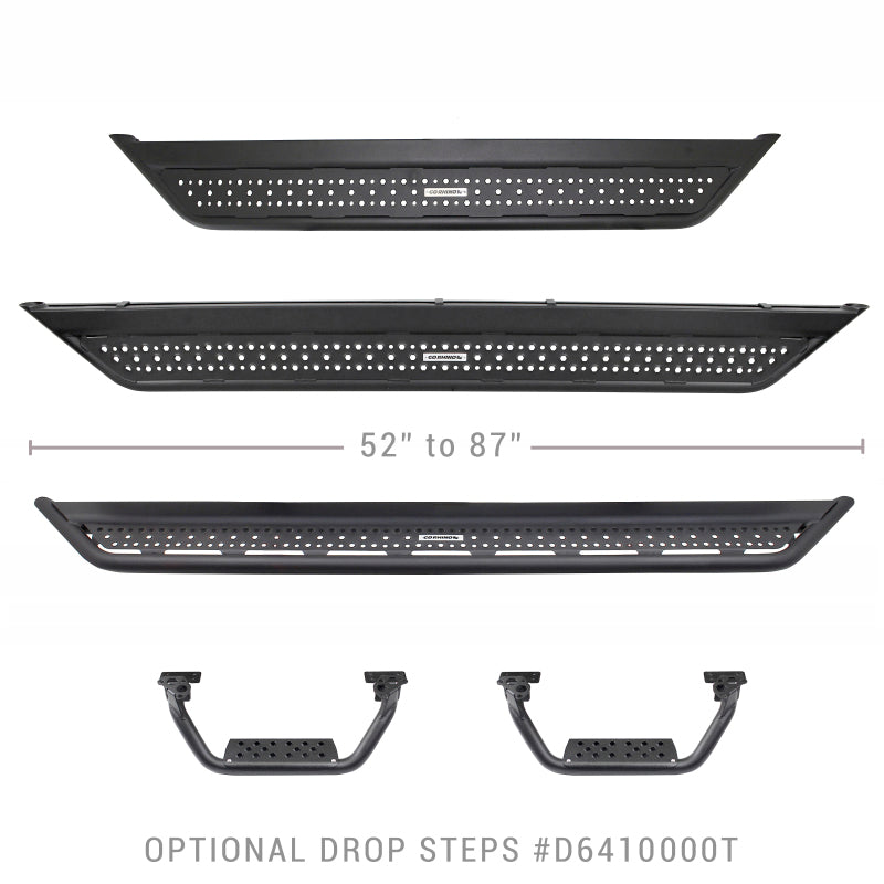 Go Rhino Dominator Extreme D6 SideSteps - Tex Blk - 4in Drop Down Steps (Pair) - D6410000T