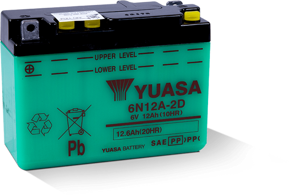 Yuasa 6N12A-2D Conventional 6 Volt Battery - YUAM2612D for 1978-1979 Honda CM185T Twinstar
