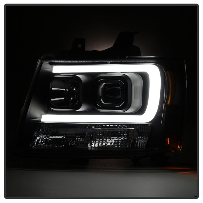 Spyder 07-14 Chevy Suburban/1500/2500/Tahoe V2 Projector Headlights Blk PRO-YD-CSUB07V2-DRL-BK - 5082565